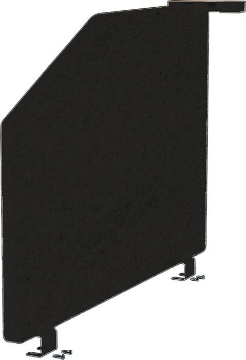 Akustik-Seitenwand Anbauset graumeliert B735xH500mm