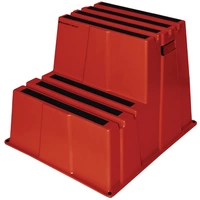Schwerlasttritt Stufen 2 Plattform-H.500mm Ku.rot Schwerlasttritt Stufen 2 Plattform-H.500mm Ku.rot