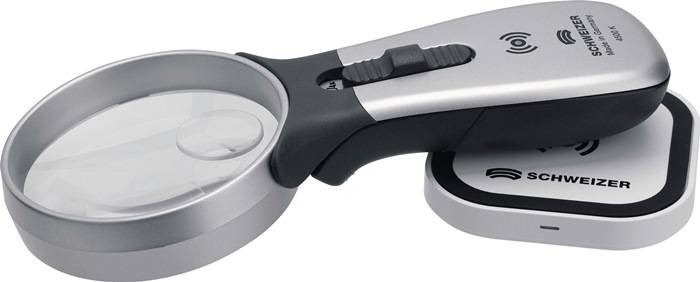 Handleuchtlupe Tech-Line Induktion Vergr.2x/4x LED Linsen-Ø 70/20mm SCHWEIZER…