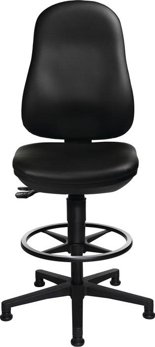 Arbeitsdrehstuhl Point 70 C Bodengleiter+Fußring Kunstlederpolster schwarz
