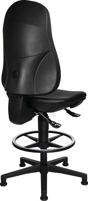 Arbeitsdrehstuhl Point 70 C Bodengleiter+Fußring Kunstlederpolster schwarz