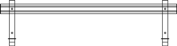 Orgaschiene z.Mont.am Schreibtisch graumeliert B1620xH365mm