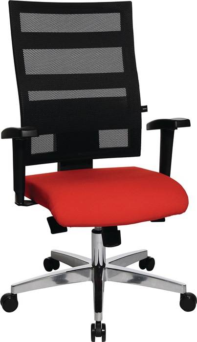 Bürodrehstuhl m.Punktsynchrontechnik schwarz/rot 450-550mm Trgf.110kg