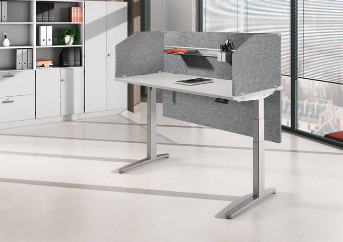 Akustik-Knieraumblende z.Mont.unter dem Schreibtisch graumeliert B1795xH500mm