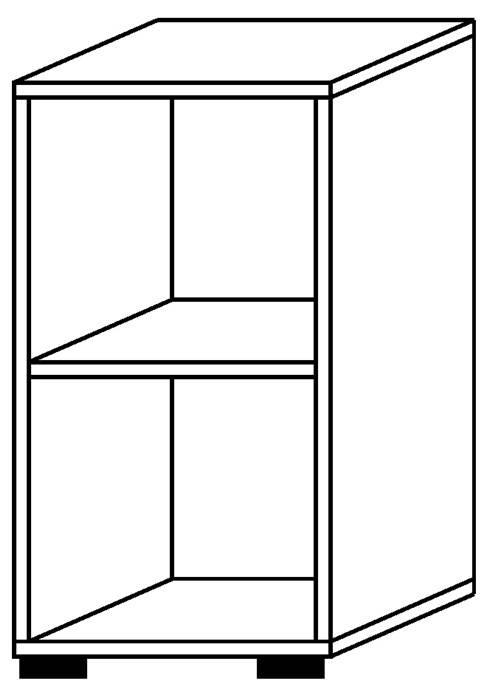 Regal Teda H748xB400xT400mm lichtgrau 2 OH