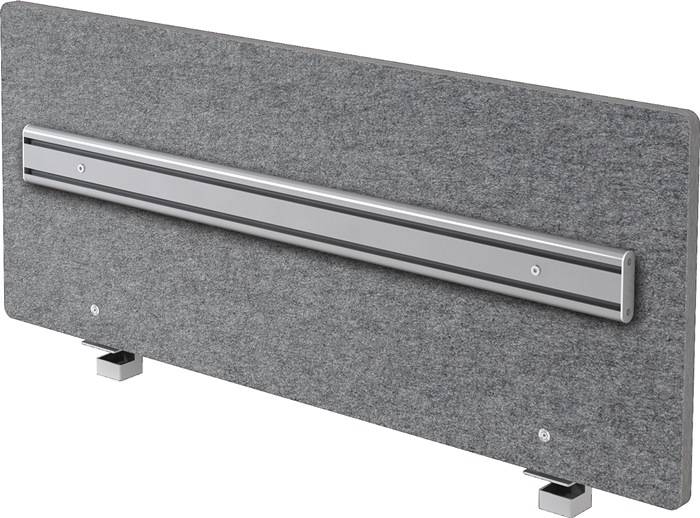 Akustikwand o.Rahmen,m.Orgaschiene graumeliert B1195xH500mm
