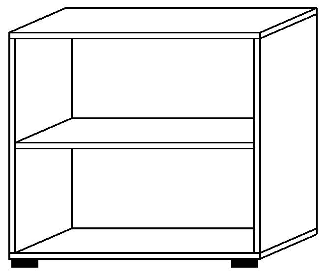 Regal Teda H748xB800xT400mm Ahorndekor 2 OH