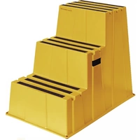 Schwerlasttritt Stufen 3 Plattform-H.730mm Ku.gelb Schwerlasttritt Stufen 3 Plattform-H.730mm Ku.gelb
