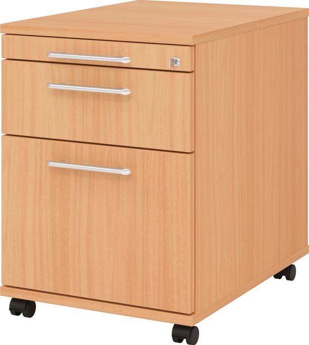 Rollcontainer Belo H590xB428xT580mm Buchedekor 1 Schubl.u.1 Hängeregistratur