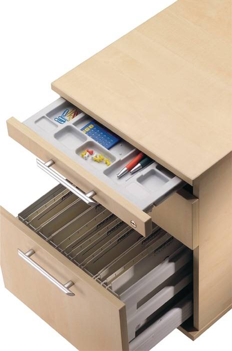 Rollcontainer Belo H590xB428xT580mm Ahorndekor 3 Schubl.