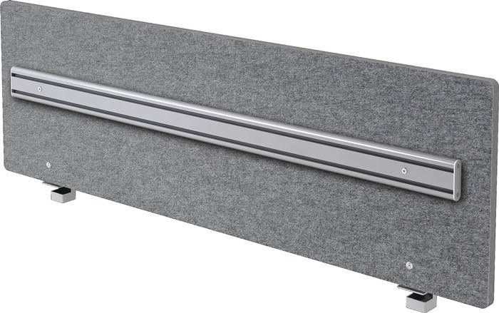 Akustikwand o.Rahmen,m.Orgaschiene graumeliert B1595xH500mm