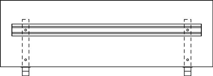 Akustikwand o.Rahmen,m.Orgaschiene graumeliert B1595xH500mm