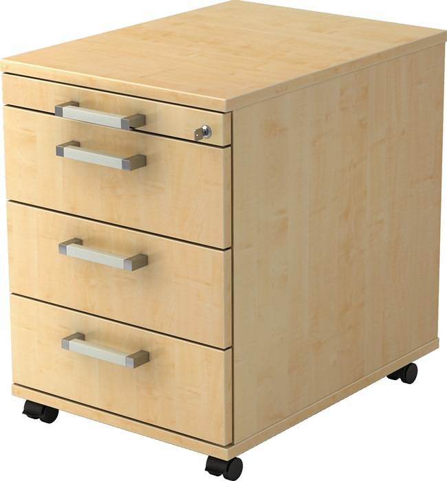 Rollcontainer Teda H590xB428xT580mm Ahorndekor 3Schubl.m.Chromgriff HAMMERBACHER