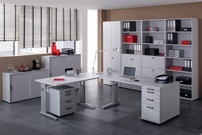 Schreibtisch Teda H680-860xB800xT800mm Eichedekor ger.Form