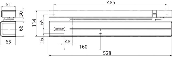 Gleits.-TS DC 700 CM Normalmont.Bands.EN 3-6 silber EN 3-6 ASSA ABLOY