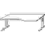 Schreibtisch Bela H650-850xB1800xT1000mm Ahorndekor ger.Form C-Fuß