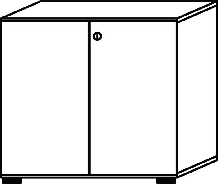 Schrank H748xB800xT420mm lichtgrau 2 OH 2 Türen Knaufgriff HAMMERBACHER