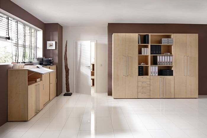 Schrank H748xB800xT420mm Ahorndekor 2 OH 2 Türen Knaufgriff HAMMERBACHER