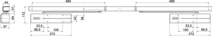 Gleitschienentürschließerset DC 700 G-CO weiß 9016 EN 3-6 Normalmont.Bands.
