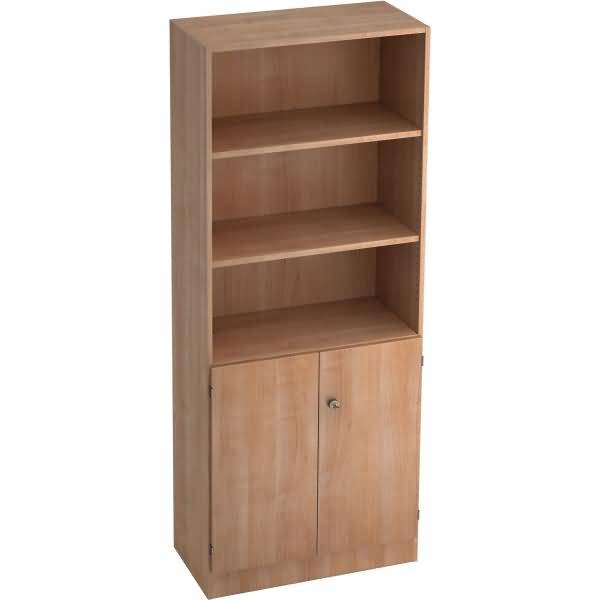 Regal 5 OH 2 OH 80x42x200,4cm Türen Sockelblende Griff SG Nussbaum/Nussbaum