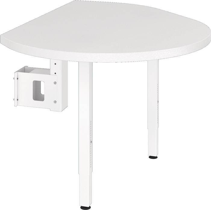 Anbautisch A-ktiv H650-850xB915xT1200mm halbrd.weiß Stützfuß weiß