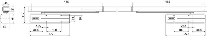 Gleitschienentürschließerset DC 700 G-CO-C silber EN 3-6 Normalmont.BG