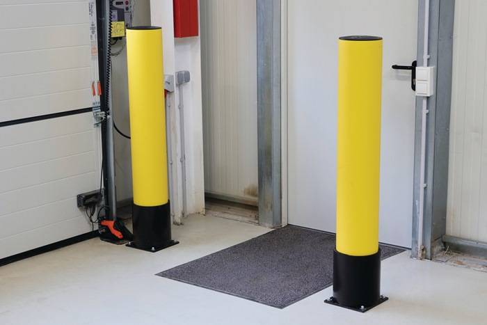 Rammschutzpoller Rohr-Ø225xH1200mm gelb z.Aufdübeln PE DANCOP