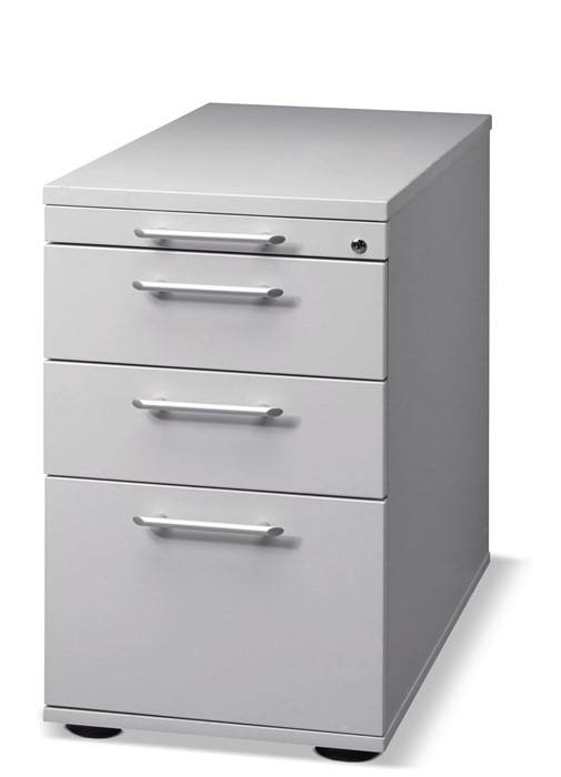 Standcontainer Belo H720-760xB428xT800mm grau 2Schubl.1 Ausz.f.Hängeregistratur