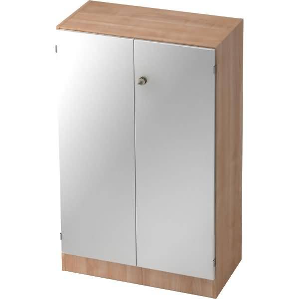 Schrank Solid 3OH BxTxH 80x42x127cm Griff SG Nussbaum/Silber