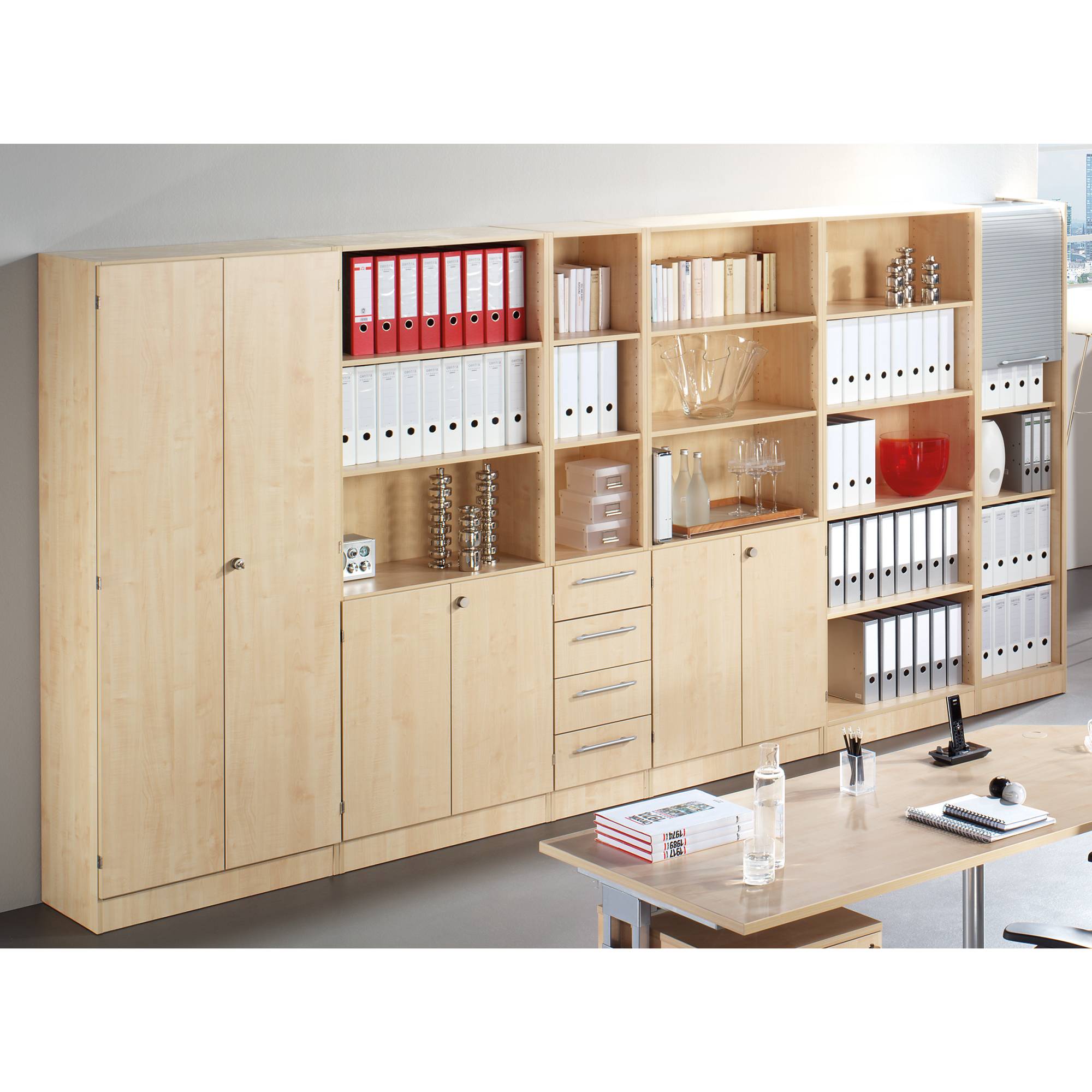 Hammerbacher Flügeltürenschrank V6100/3/3/SG 5OH ahorn/ahorn