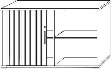 Rollladenschrank H748xB1200xT400mm Nussbaum/silber Rolllade silber