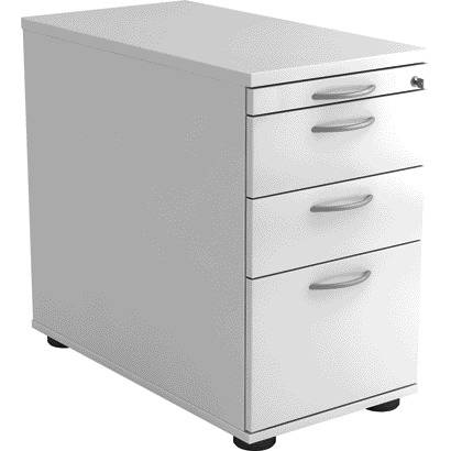 Standcontainer 80cm 2 Schub 1 Hängeregistratur Schloss Bogengriff Weiß