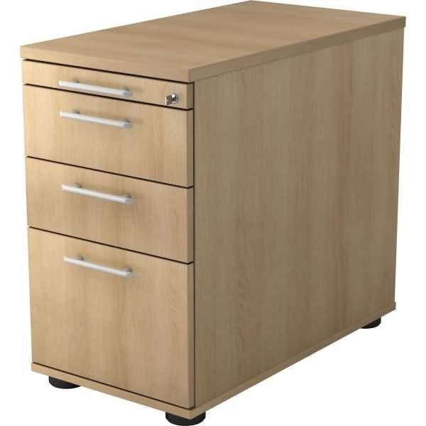 Standcontainer 80cm 2 Schub 1 Hängeregistratur Schloss Relinggriff Eiche