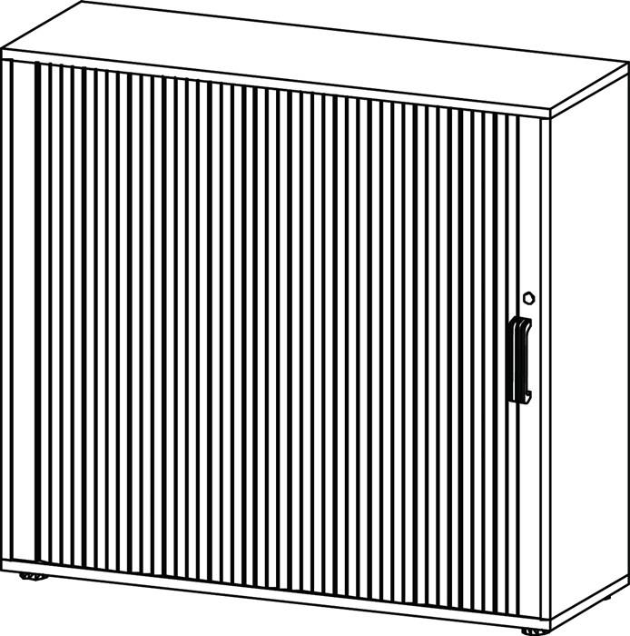 Rollladenschrank H1100xB1200xT400mm Nussbaumdekor/silber Rolllade silber