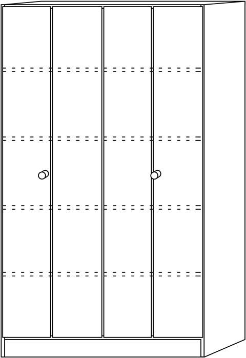Falttürenschrank H2004xB1000xT420mm Nussbaum 2 Türen Knaufgriff
