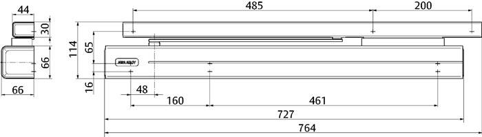 Sicherh.-Gleits.-TS DC700G-FT-BGS Normalmont.BG EN 3-6 silber EN 3-6 ASSA ABLOY