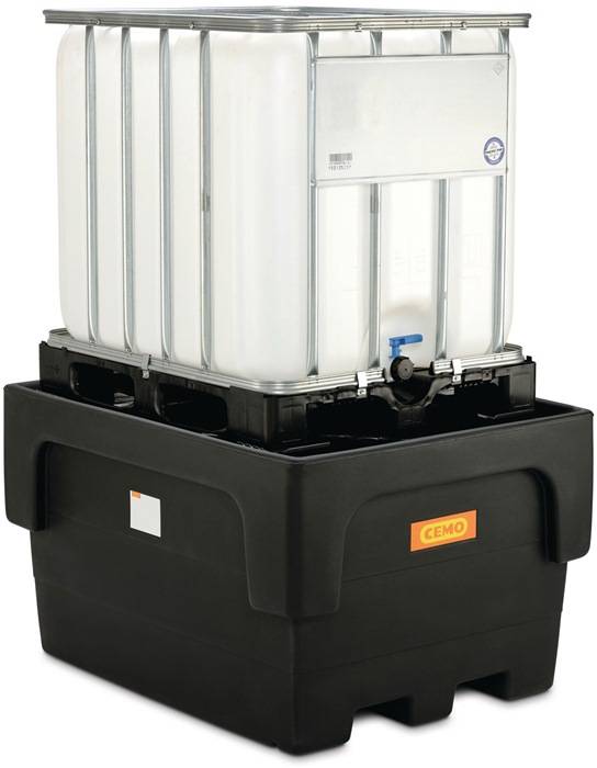 Auffangwanne 1100l L1460xB1170xH850mm PE m.Stützkreuz CEMO