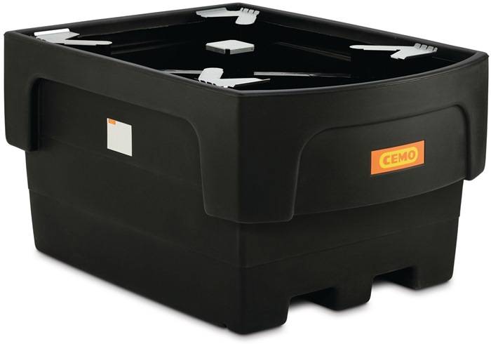 Auffangwanne 1100l L1620xB1170xH850mm PE m.Stützkreuz CEMO