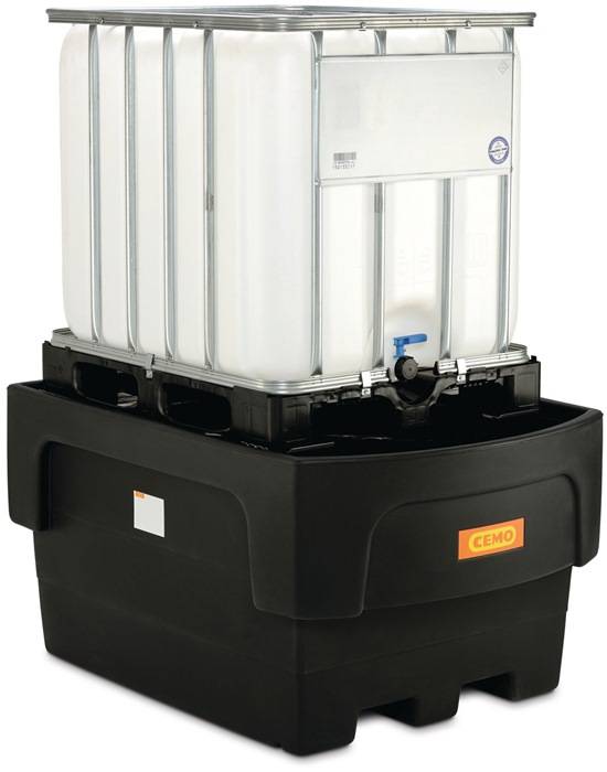 Auffangwanne 1100l L1620xB1170xH850mm PE m.Stützkreuz CEMO