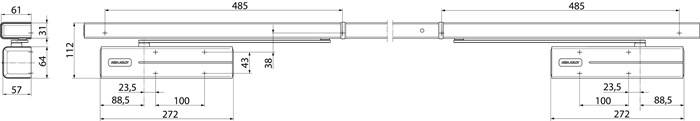 Gleitschienentürschließerset DC 700 G-CO-S silber EN 3-6 Normalmont.Bands.