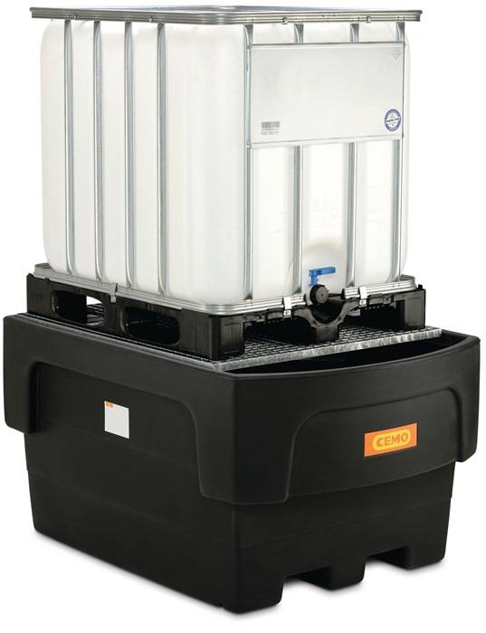 Auffangwanne 1100l L1620xB1170xH870mm PE m.Gitterrost CEMO