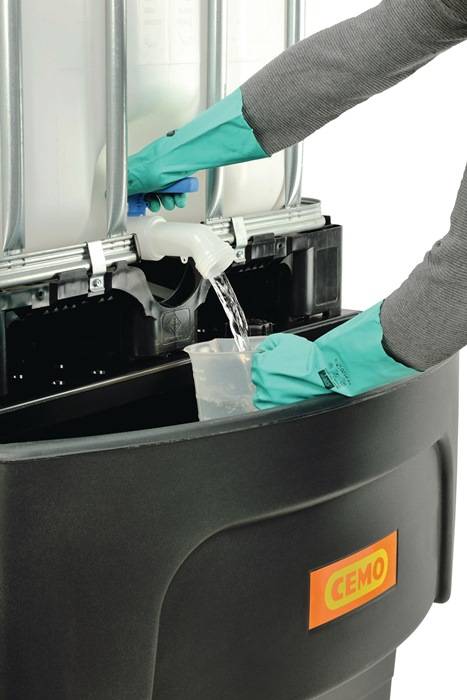 Auffangwanne 1100l L1620xB1170xH880mm PE m.PE-Stellfläche CEMO