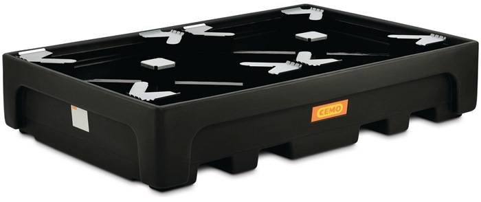 Auffangwanne 1100l L2230xB1460xH440mm PE m.Stützkreuz CEMO