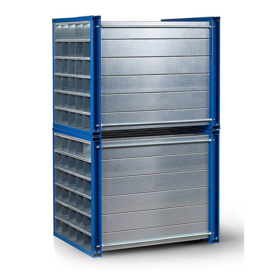 RR Industrietechnik Wabenregal RWR-24/1 1000x1000x1000mm mit 24 Fächern RAL 5010 Enzianblau