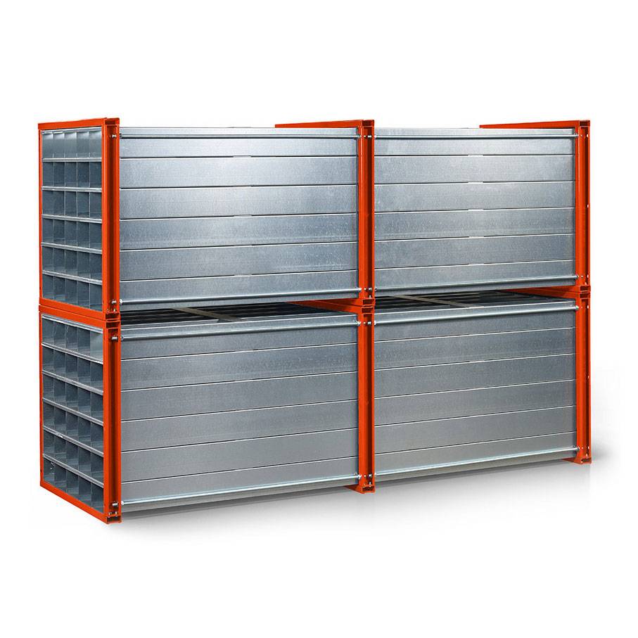 RR Industrietechnik Wabenregal RWR-64/3 3000x1000x1000mm mit 64 Fächern RAL 2004 Reinorange