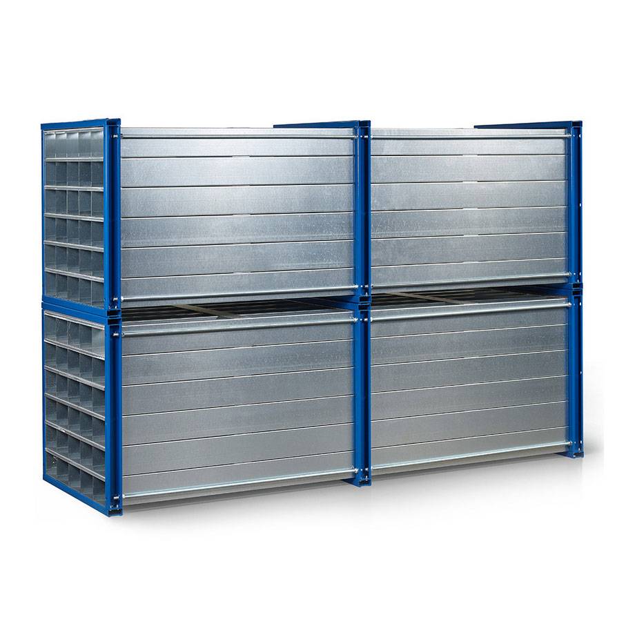 RR Industrietechnik Wabenregal RWR-64/3 3000x1000x1000mm mit 64 Fächern RAL 5010 Enzianblau