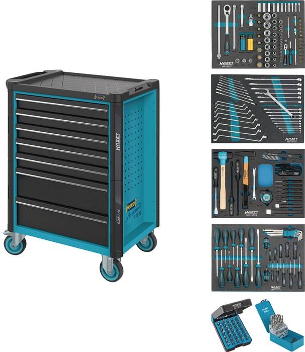 Wkz.wagen 179N-7/220 B785xT518xH1020mm 540kg 7 Schubl.220-tlg.Stahlbl.HAZET