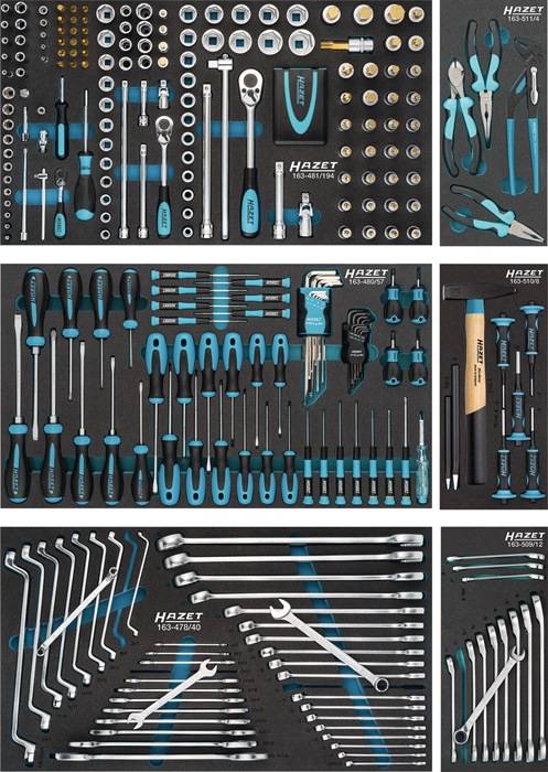 Wkz.wagen 179NXXL-7/340 B959xT518xH1020mm 600kg 7 Schubl.340-tlg.Stahlbl.HAZET