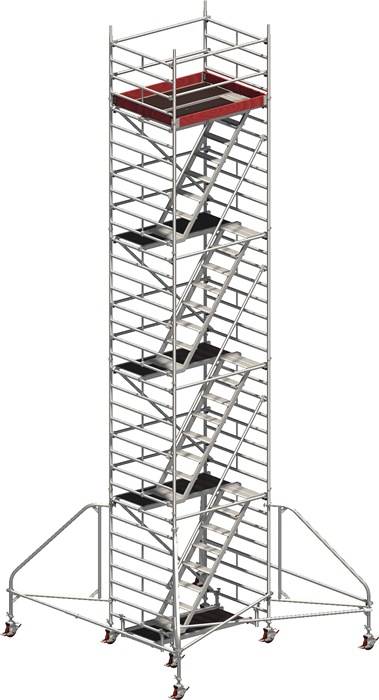 Fahrgerüst Uni Komfort P2 Arbeits-B1500xL1800mm Alu.Gerüsthöhe 9430mm 2 kN/m²