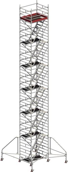 Fahrgerüst Uni Komfort P2 Arbeits-B1500xL1800mm Alu.Gerüsthöhe 13430mm 2 kN/m²